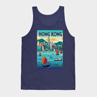 A Vintage Travel Art of Hong Kong - China Tank Top